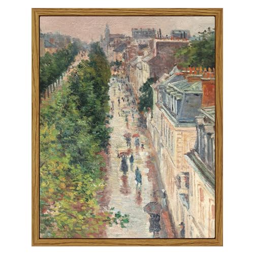 Image of ARPEOTCY Vintage Framed Canvas Print Wall Art, 8x10 inch, French Street Scene Cityscape Country Art Home Decor, Aesthetic Room Decor, Natural Scenery Wall Decoration for Living Room, Bathroom, Office