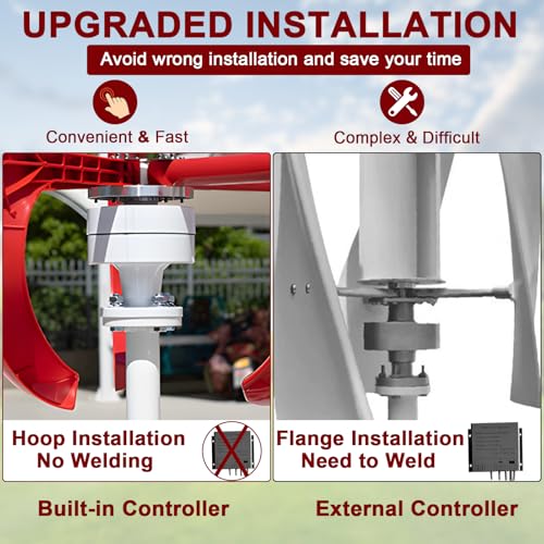 Wind Turbine Generator Kit 1000W 12V 24V Vertical Axis 5 Blade Lantern Windmill Generator for Home Use Marine Streetlight Power Systems