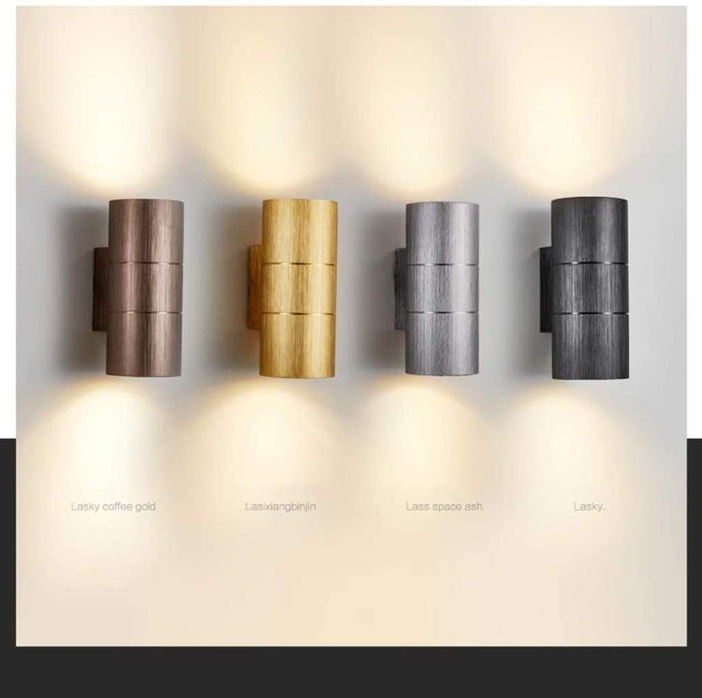 HynJGih Metal LED Wall Lights Indoor Double-Sided Light TV Background Wall Light Photo Lamp Bedroom Bedside Lamp Living Room Wall Lamp Aisle Lamp(Schwarz)
