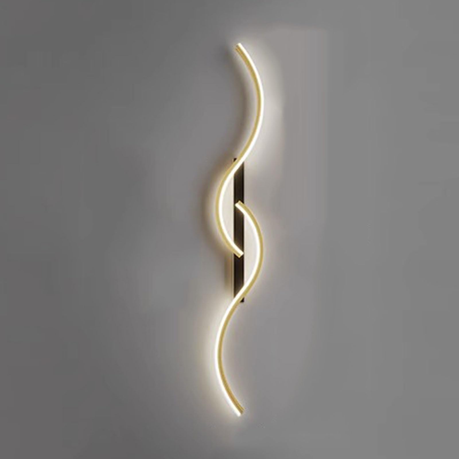 AWEITG Minimalist Matte Black/Gold Aluminum Wall Lamp - Indoor & Outdoor Lighting Fixture Transparent Silicone Shade(Gold-2)