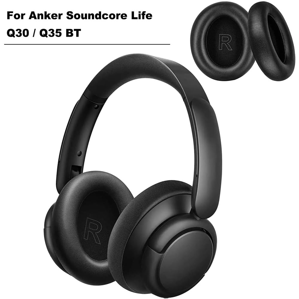 Ersatz-Ohrpolster Für Anker Soundcore Life Q30/Q35 – Protein-Leder Mit Memory-Schaum, Geräuschisolierend