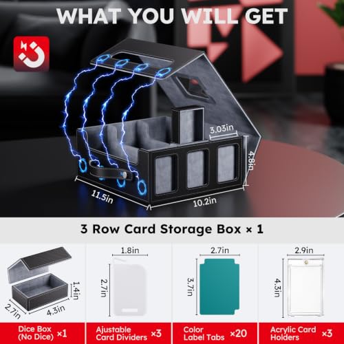 Image of Trading Card Storage Box, 2600+ MTG Deck Box with Magnetic Lid