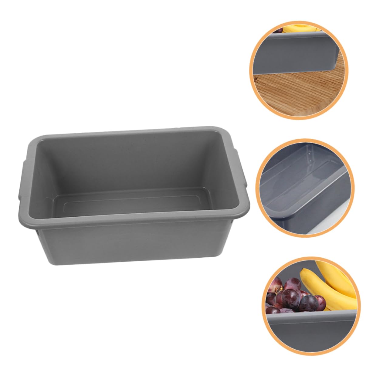 3pcs Restaurant Commercial Bus Tub Plastic Rectangular Tub Multifunctional Storage Basket Easy Handles