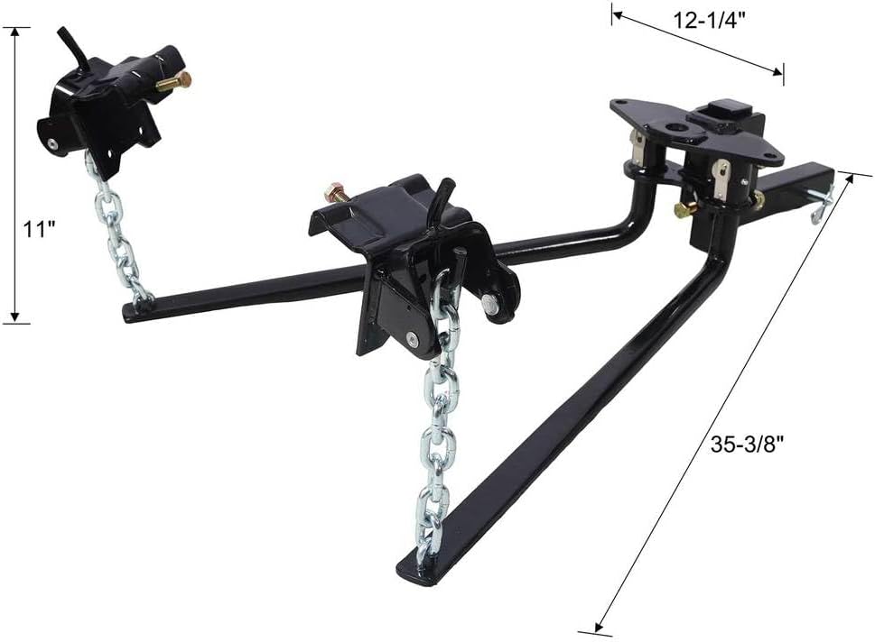 Weight Distribution Hitch 10,000 lbs Capacity, Heavy-Duty Load Leveling Trailer Hitch with Sway Control, Adjustable 2" Shank for RV, Camper, and Tow Vehicle – Black Steel