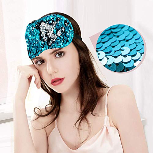 Elecharm 6-Pack Assorted Eye Mask Mermaid Reversible Glitter Sequins Sleeping Mask Blindfold Eyeshade #TOP3