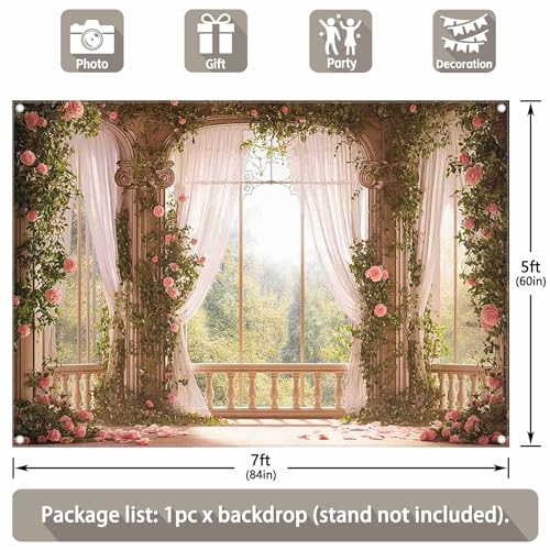 Fondo fotográfico floral verde 7x5 pies miniatura 3