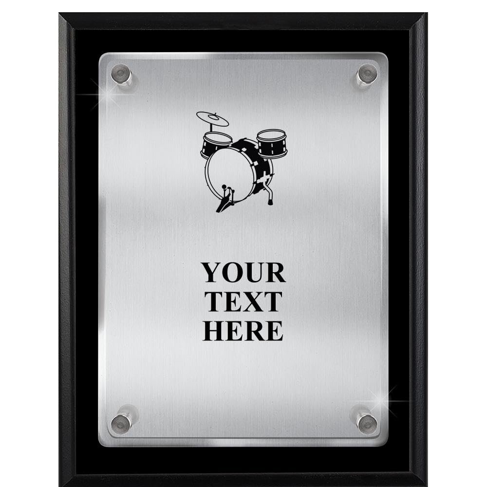 Custom Engraved Drummer Plaque Award — 7x9 Inch Wood Trophy For Music Gifts & Recognition