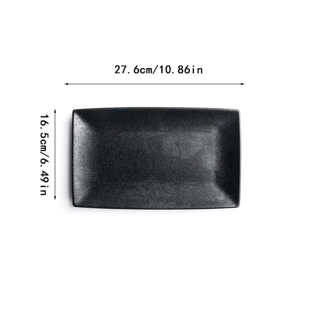 Ensaladera de cerámica nórdica para el hogar, rectangular, plato de pescado al vapor, plato creativo, plato de porcelana, plato pequeño de postre para restaurante, cuenco para frut(A2 piezas S)