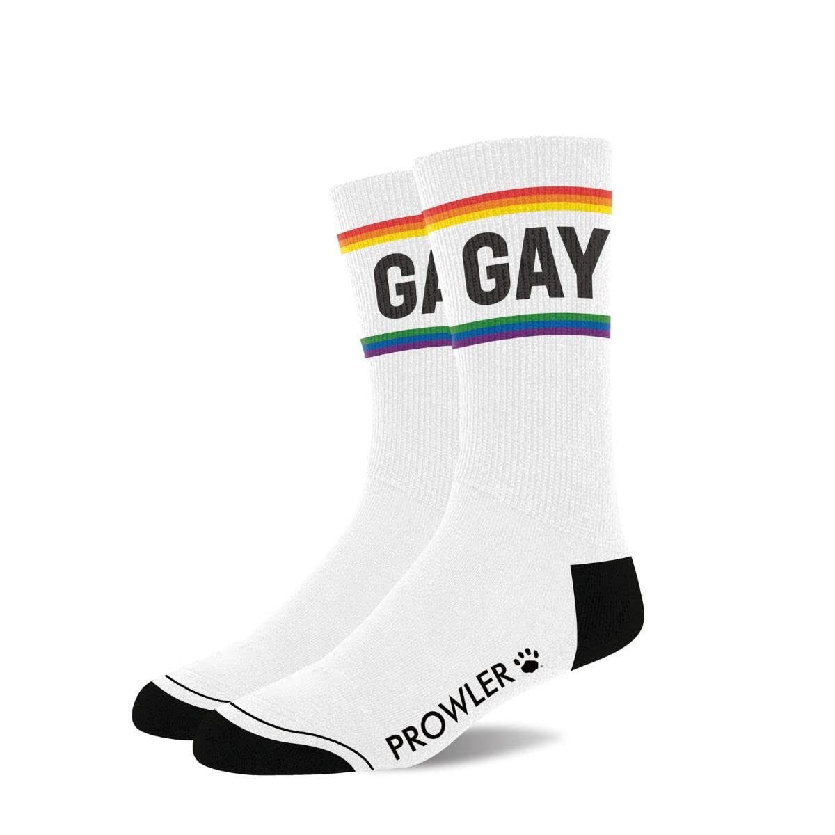 Prowler Men's Rainbow Gay Socks – Pride Crew Socks With Bold Slogan Paw Logo | Comfortable Cotton Blend, One Size Uk 6–11