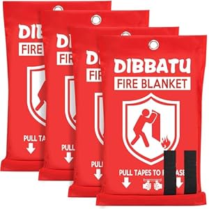 DIBBATU Feuerlöschdecke Notfall für Küche 99,1cm