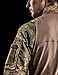 CQR Men's Combat Shirt Tactical 1/4 Zip Long Sleeve Military BDU Shirts Camo EDC Top with Pockets, Combat Shirts Multi Terrain, Large