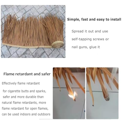 Tejas de paja de plástico para decoración de habitaciones de madera 7