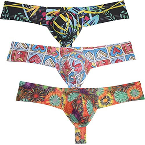 OROCOJUCO Sexy Men's Cheeky Briefs Thong Boxers Brazilian Bikini Shorts Underwear 1/3 Rear Cover Boxers Thong Pants