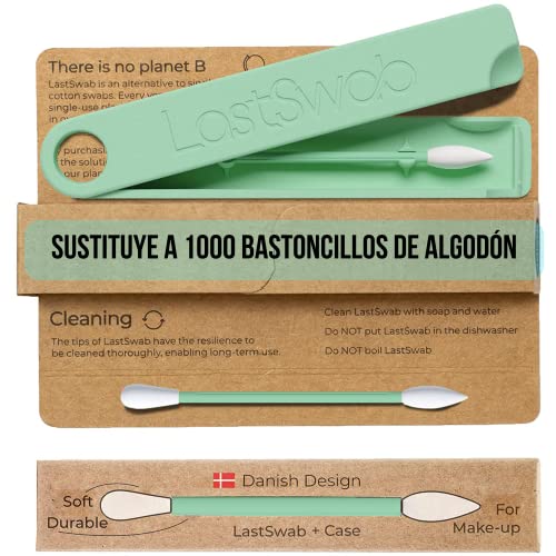 LastSwab Bastoncillos Cosméticos de LastObject - Bastoncillos Desmaquillantes y Perfiladores - Diseñado en Dinamarca - Bastoncillo Ecológico Reutilizable - Bastoncillos de Maquillaje Q-Tip- Zero Waste