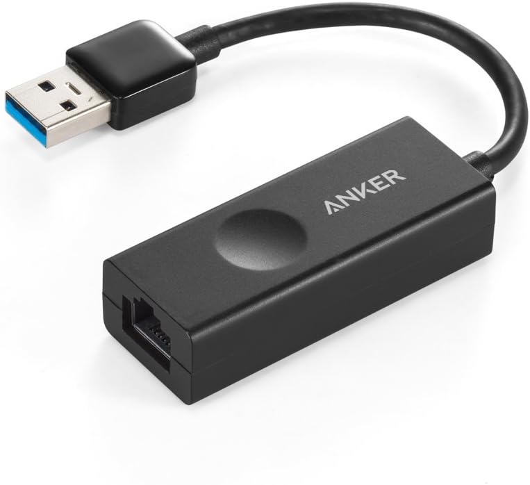Anker USB 3.0 Portable Gigabit Ethernet Adapter Supporting 10/100 / 1000 Mbps Ethernet for Macbook, Mac Pro/mini, iMac, XPS, Surface Pro, Notebook PC, and More