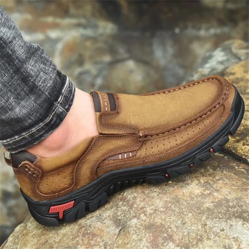 Men’s Casual Leather Shoes Breathable Loafers Lightweight Men Driving Shoes Slip On Fashion Boat Shoes Outdoor Non-Slip Comfort3
