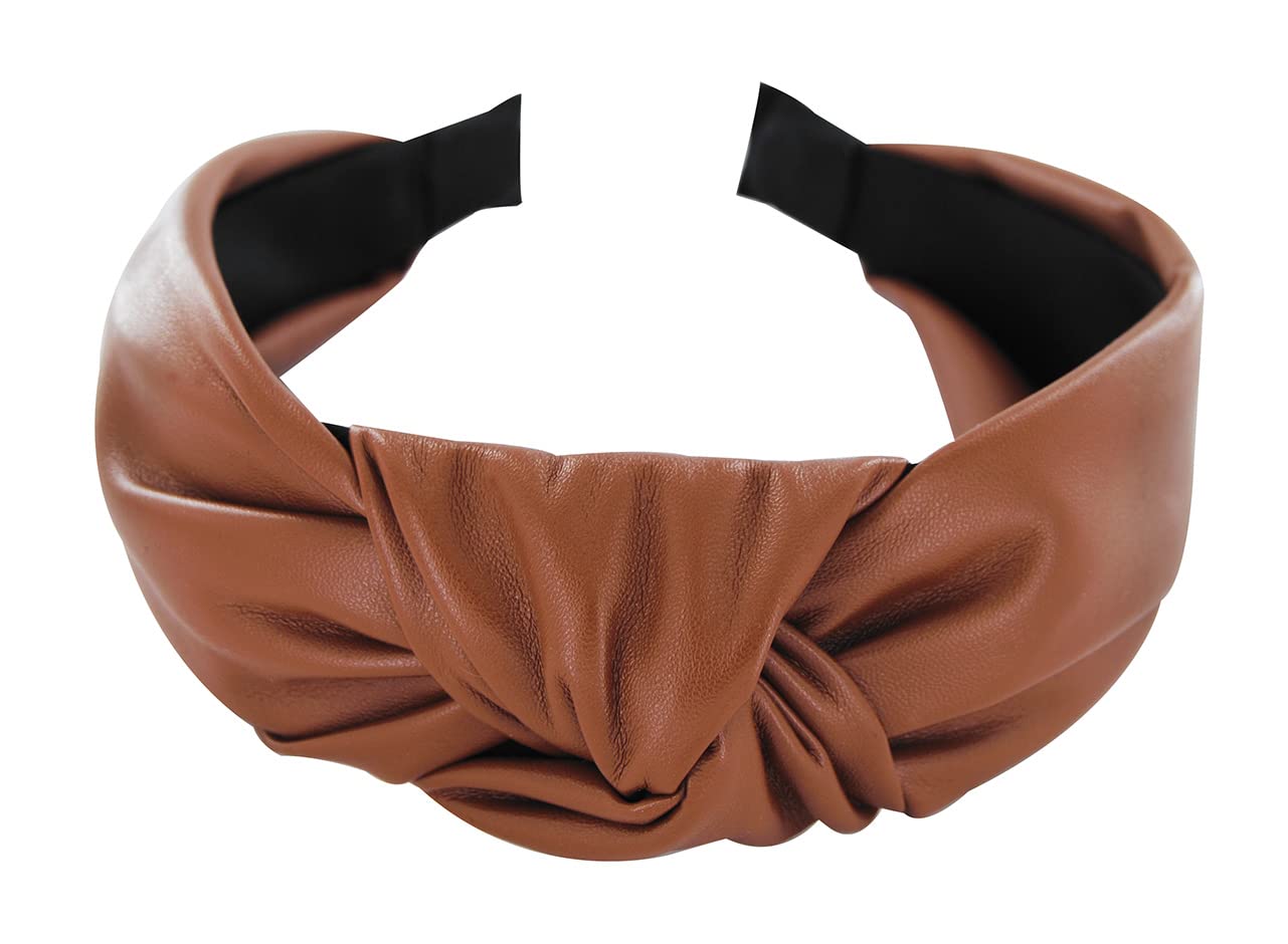 Axy HR27C Cerchietto Per Capelli In Ecopelle Stile Vintage - Larghezza 4 Cm, Fatto A Mano, Accessorio Moda Donna - 3