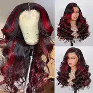 99J Burgundy 13x6 Lace Front Wig Human Hair Body Wave Red Burgundy Colored Wigs Human Hair 13x6 HD Lace Frontal Wigs 200 Density Pre Plucked For Women 22 Inch