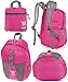 Bago Lightweight Small Hiking Backpack for Women and Men - 25L Travel Day Pack - Foldable Hiking Daypack Ultralight for Camping Outdoor Sports - Day Bag Packable Backpack for Travel (Pink)