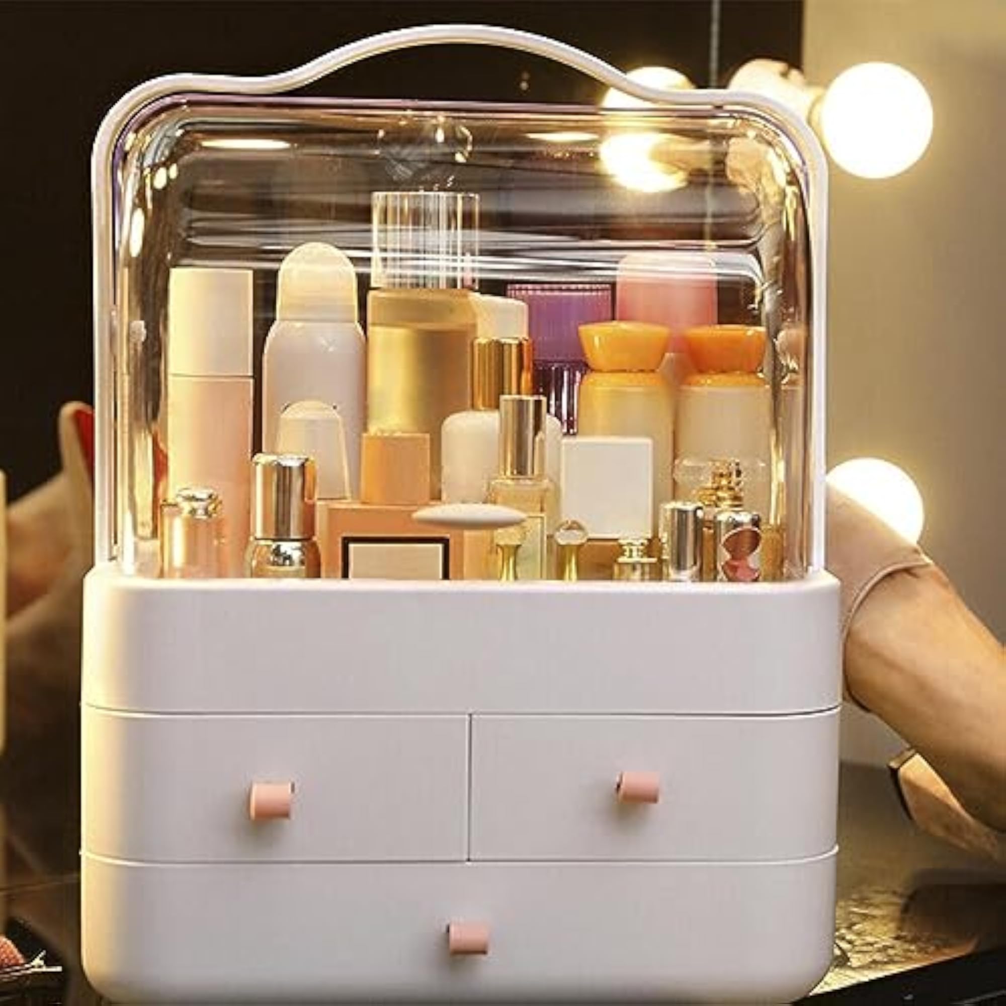 Dustproof Cosmetic Storage Unit for Vanity