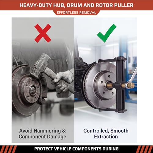 JuAutux Hub Drum and Rotor Puller Kit 78830, Heavy Duty Brake Drum Rotor Hub Removal Pneumatic Tool, 14" Spread by JuAutux - Image 7