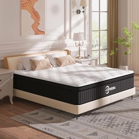 CRYREINA Queen Hybrid Mattress 12 Inch Cover