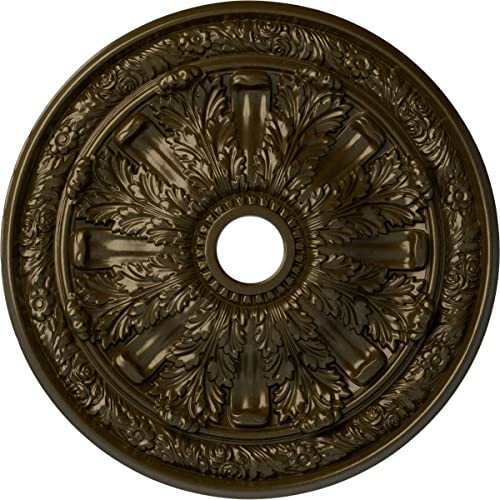 Ekena Millwork CM30FLBRS Flagstone Ceiling Medallion, Brass, 30" x 3-7/8" x 3-1/4"
