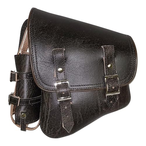 Bolsa alforja izquierda para motocicleta, color marrón, compatible con Harley Softail 1986 en adelante miniatura 1