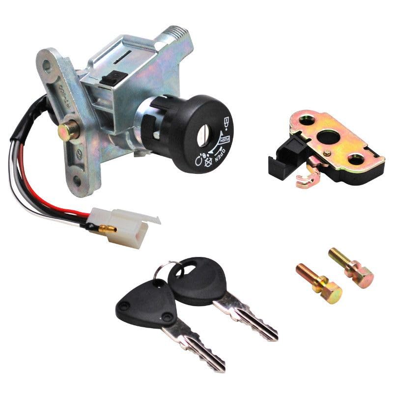 cyclingcolors contacteur à clé moto scooter mobylette compatible avec mbk ovetto yamaha neos 5 fils avec serrure de selle