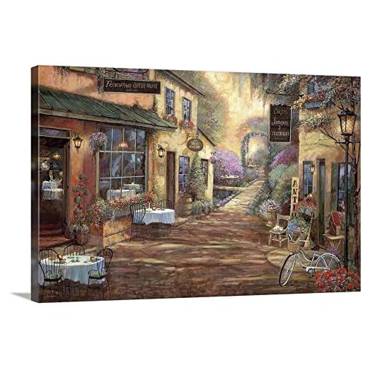 French Town Canvas Wall Art Print, 36"x24"x1.25"