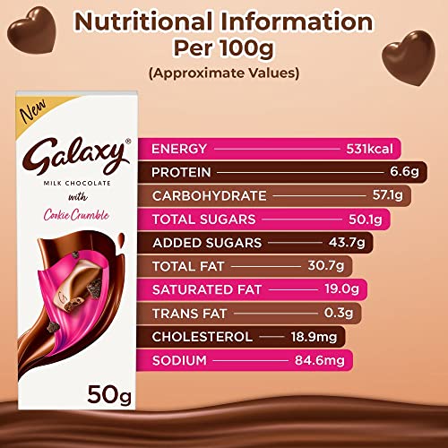 Image of Galaxy Milk Chocolate With Cookie Crumble, 50Gram, Brown