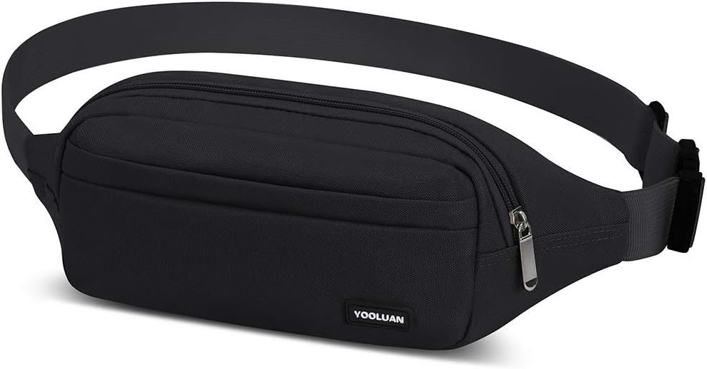 Waterproof Bum Bag Waist Fanny Packs 4 Zip Pockets Travel Hiking Outdoor Sport Running Belt Holiday Hiking Doggy Bag Money Hip Pouch