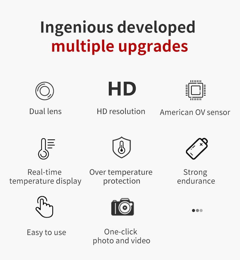 F5 Series Endoscope with CE FCC Real-time Temperature Display with 3.5inch IPS Display Screen Engine Borescope Inspection Camera IP67 with 2600mAh(F508S-SIM-Φ8.5-2M)