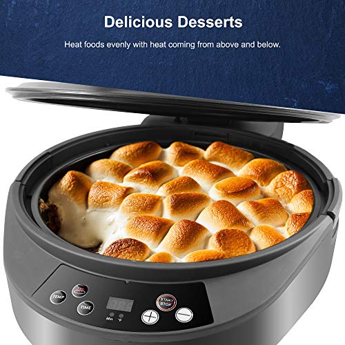 Elite Gourmet Eaf4700 Digital 5Qt Air Fryer, Sears, Bakes, Roasts, Top & Bottom Heating Oil-Less Healthy Cooker, Temp/Timer Settings, Pfoa-Free, Includes Recipes, Black #TOP4