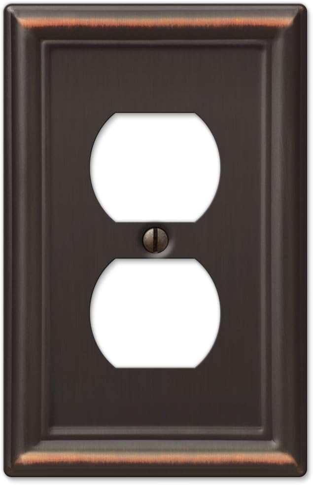 Amerelle 149DDB Chelsea Wallplate, 1 Duplex, Steel, Aged Bronze, 1-Pack