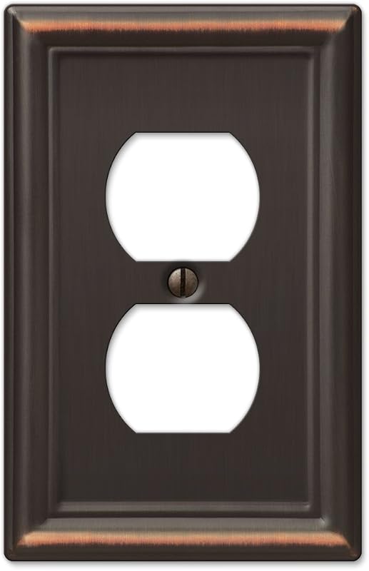 Amerelle 149DDB Chelsea Wallplate, 1 Duplex, Steel, Aged Bronze, 1-Pack
