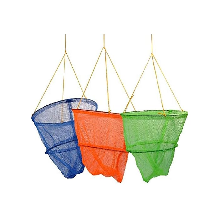 Buy Ossian Deluxe Crab Drop Nets Set of 2 Large Bright and Colourful 30cm Traps with 15m of