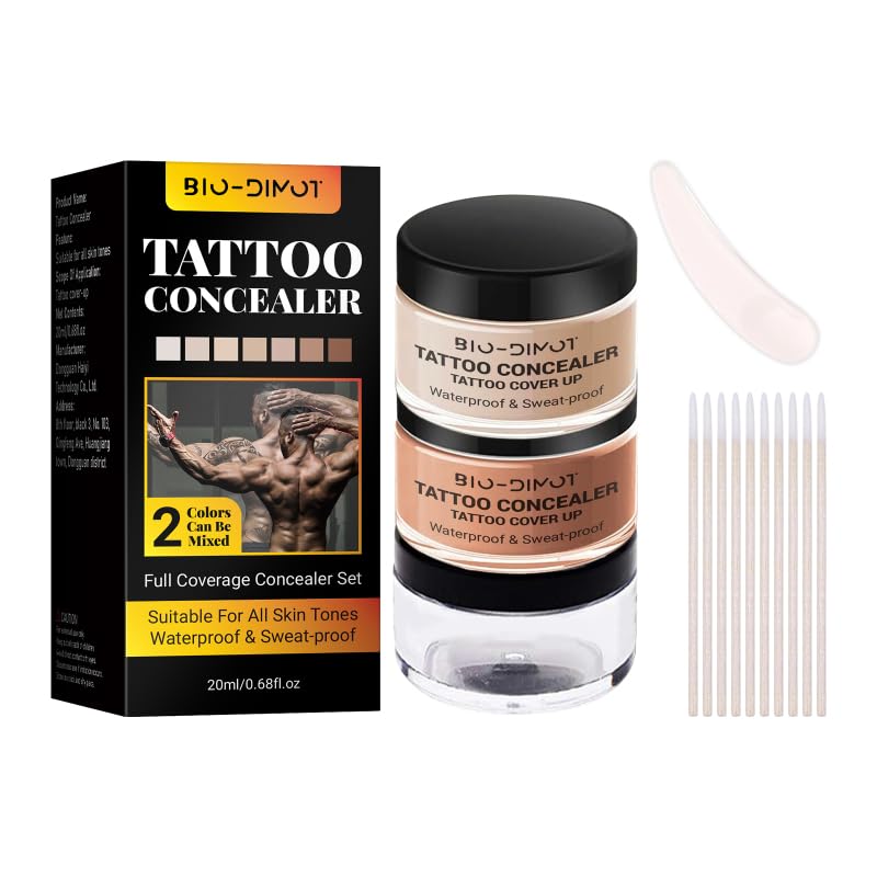 Tattoo Cover Up Makeup - Waterproof Full Coverage Body Foundation, Long-Lasting Waterproof Concealer for Tattoos, Scars & Birthmarks, Natural Skin Tone Match, 0.68oz