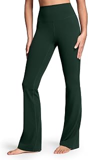 HeyNuts Harmony Flare Leggings 29"/30.5"/32.5"/34.5" | High Waisted, Wide Leg, Bootcut, Yoga, Casual, Lounge, Tummy Control, Compression, Buttery Soft, Inner pocket, for Women