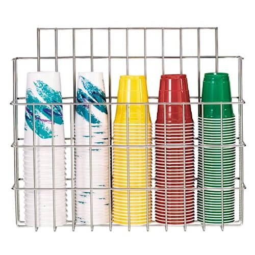 Dispense-Rite WR-CC-22 Surface Mounted Wire Form Cup Caddy Organizer, Stainless Steel
