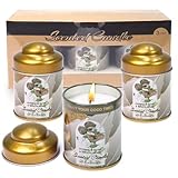 Jasmine & Musk & Sandalwood Aromatherapy Jar Candles 3-Pack | 8% Essential Oil 13.5OZ - 75H Burn | Smokeless & Safe for Stress Relief and Sleep | Natural Soy Wax Scented Candle Sets Gift For Women&Men