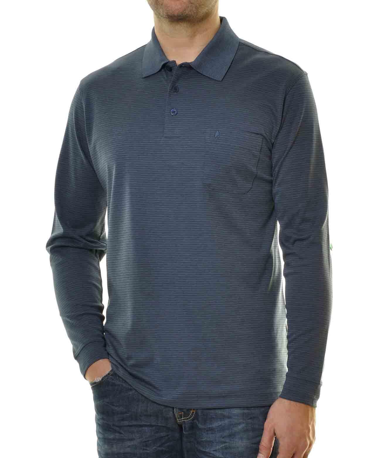 RAGMAN Herren Softknit-Polo Fineliner, Langarm