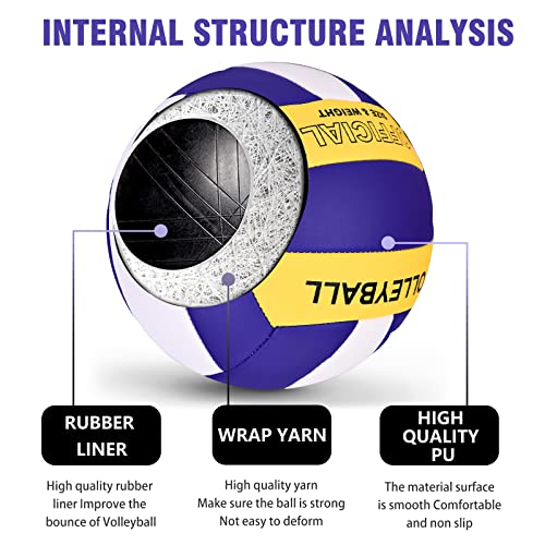 Jc Gens Official Size 5 Volleyball For Indoor Outdoor Soft Pu Volleyballs Sports Training, Beach Sand Game Play For Teenager, Adult, Beginner #TOP3