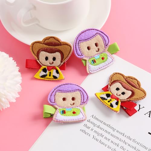 2 Pares de Pinzas para el Cabello Dibujos Animados 2 Pulg miniatura 4
