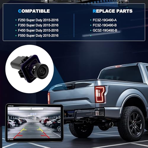 Image of ZSZ Rear View Backup Camera Fits for Ford F250 F350 F450 F550 Super Duty 2015 2016 6.2L 6.7L V8 Park Assist Camera Replaces GC3Z-19G490-B FC3Z-19G490-A FC3Z-19G490-B
