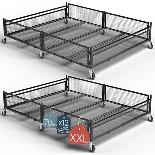 Under Bed Storage with Wheels – Heavy Duty Large Metal