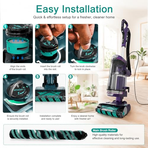 Image of AZ4002 Soft Brush Roller Replacement for Shark Detect Pro /Shark Power Detect Upright Vacuum AZ4000 AZ4002 AZ4000C, 2 Roller Brush,4 Odor Neutralizer Cartridge and 1Clening Brush