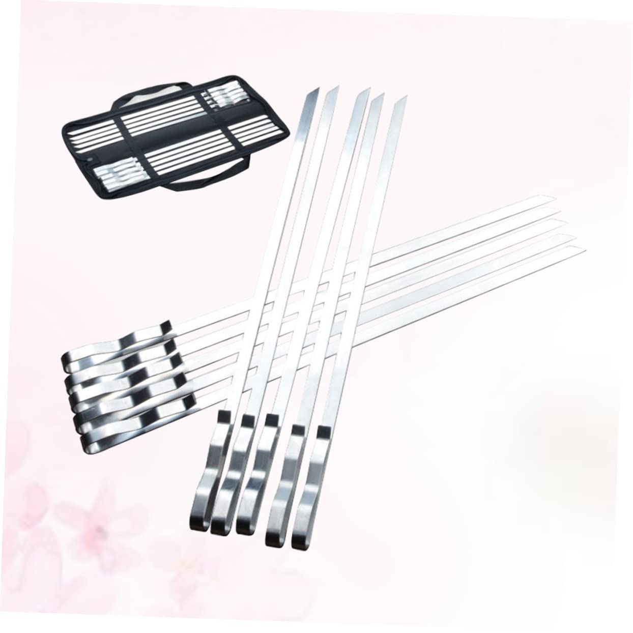 BESPORTBLE 10 Pezzi Bastoncini Per Barbecue Metallo Spiedini Per Grigliare in Acciaio Inossidabile Bastoncini Di Spiedini Di Verdure Distributore Di Formule Carne Forchetta Barbecue