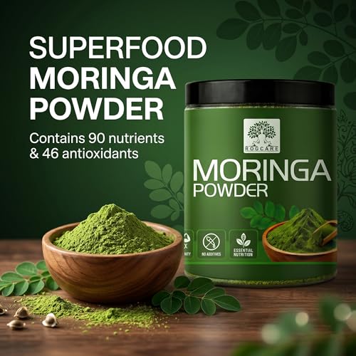 Image of Moringa Powder 200 gm Pure & Organic Drumstick Leaf Superfood | Rich in Vitamins & Minerals | Supports Immunity, Digestion & Energy | No Added Colors or Preservatives | Farm-Grown (200 gm)