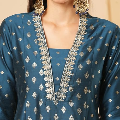 Image of Globus Women Kurta Set (GS569846 Maroon S)